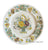 Green Polychrome Vintage English Transferware Plate Basket of Flowers Goldenrod, Teal, Aubergine & Sienna
