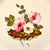 Samuel Alcock 1822 Melting Snow Border Lt Blue English Plate w/ Painted Pink Roses & Lavender Flowers