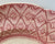 Antique 19th Century Red Transferware Floral Plate Lace Diamond Pattern Border