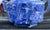 Blue English Transferware Vintage Tea Caddy Jar Canister Pastoral Horse & Bridge Scene