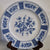 Vintage Blue & White English Transferware Plate Gingham & Roses