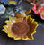 Hand Painted Bird on Yellow 🌻 Sunflower Flower Majolica Soap Dish / Candy Bowl