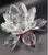 Vintage Ruby Red & Clear Lotus Flower 🪷 Crystal Prisms Taper Candle Holder