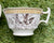 1835 RARE Floral Yellow Bi Color Transferware Teacup & Saucer Birds & Cherry Blossom