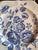 Vintage Tonal Blue Toile Transferware Square Plate English Country Roses