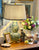 Pair of my Bedroom Double Gourd Lamp Blue & White Marbled Swirled Glass