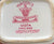 Vintage Sq Red Transferware Masons Vista Dual Handle Sugar Bowl
