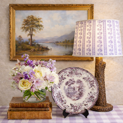 Purple Transferware Tonquin 10" Plate Clarice Cliff Staffordshire Vintage