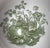 Vintage English Green Transferware Serving Bowl Basket of Fruits & Foliage
