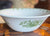 Vintage English Green Transferware Serving Bowl Basket of Fruits & Foliage