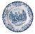 Blue & White China English Transferware Plate Horses Stream Stagecoach English Village