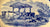 Antique Blue Transferware Rectangular Bowl Copeland Spode RURAL SCENES Cottage Herd of Cattle Cows