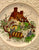 Hand Painted Brown Transferware Plate Bee Skep Plate Thatched Cottage English Garden