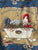 Blue Pillow Needlepoint Cover French Country Hen on Basket  Floral