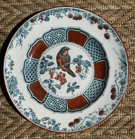 Wedgwood Antique Transferware Plate Bird on Blossoming Branch