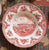 Instant Wall Display - Collection - Red English Transferware Plates Overdoor Arrangement of 7 Mix n Match