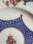 Antique English George Jones Blue Cobblestone Transferware Plate w/ Roses Bouquet