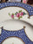 Antique English George Jones Blue Cobblestone Transferware Plate w/ Roses Bouquet
