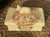 Figural Cow Lid Butter Box / Tea Caddy Red Transferware Ship Scene