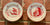 Vintage Pair of French Faience Butter & Cream Making Red Transferware Plates