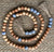 6’ Wood and Blue & White Porcelain Beaded Garland with Jute Tassels
