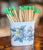 Vintage Bone China England Anemone Yellow Pink Grayish Flowers Matches / Toothpick / Cigarette Holder