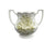 Olive / Sage Green Transferware Small Vase  Roses