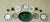 12 Piece Instant Collection Platewall Green & Brown Transferware &  Majolica Leaf Plates Platter & Butter Pats