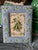 Embroidered Beaded Flowers Blue Linen Picture Frame