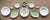 10 Piece Instant Plate wall Green Transferware &  Majolica Leaf Plates