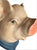Vintage Pig Head Wall Pocket Hanging Planter / Utensil Holder w/ Navy Bandana Hand Painted