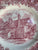 Scenic Red Transferware Plate Romantic English Charm John Milton's Cottage