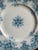 Teal Blue Green Floral English Transferware Embossed Plate Floral Kaleidoscope