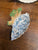 Antique Lefton Tonal Blue Paisley Leaf Shape Matches Holder