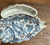 Antique Lefton Tonal Blue Paisley Leaf Shape Matches Holder