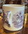 Vtg Purple Transferware Coffee or Cocoa Cup Mug Cattle Sheep Castle Blue White