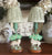 🐑 Antique 19th Century Pair English Staffordshire Confetti Sheep Bocage LAMPS Figurines