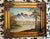 Pair of Vintage Original Oil Paintings Framed Mountain Lake Landscape Gilt Wood Frame