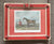 Pair Antique English Victorian Equestrian Horse 🐎 Rider Framed Hand Tinted Engravings / Prints Leather Belted Frame