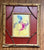 Vintage Apple 🍎 Fruit Print on Board w/ Distressed Bamboo & Twig Frame & Hand Painted Border