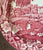 Vintage Red Transferware Plate Dripping Roses Hills Castle Dalguise Wood & Sons Circa 1930