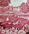 Vintage Red Transferware Plate Dripping Roses Hills Castle Dalguise Wood & Sons Circa 1930