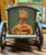 1930’s German Hand Painted Frische Brotchen Fresh Bread Tabletop Trolley Bread Box