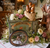1930’s German Hand Painted Frische Brotchen Fresh Bread Tabletop Trolley Bread Box