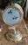 Vintage Chinoiserie Embroidered Silk Birds on Cloisonné Brass Stand