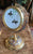 Vintage Chinoiserie Embroidered Silk Birds on Cloisonné Brass Stand