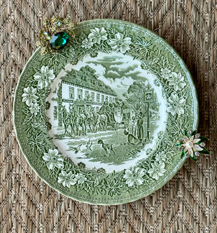 Fragments of Grace No. 13 — The Green Road Home ~ Vintage Altered Transferware Plate