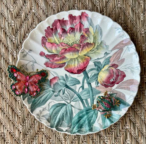 Fragments of Grace  — Wings in Bloom Series ~ Plate 10C Aesthetic Movement Antique Transferware