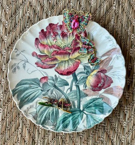Fragments of Grace  — Wings in Bloom Series ~ Plate 10B Aesthetic Movement Antique Transferware