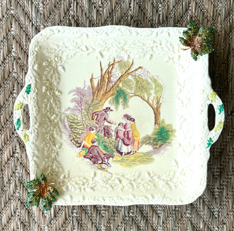 Fragments of Grace No. 12 — Autumn Leaves ~ Masons Transferware Handled Creamware Tray